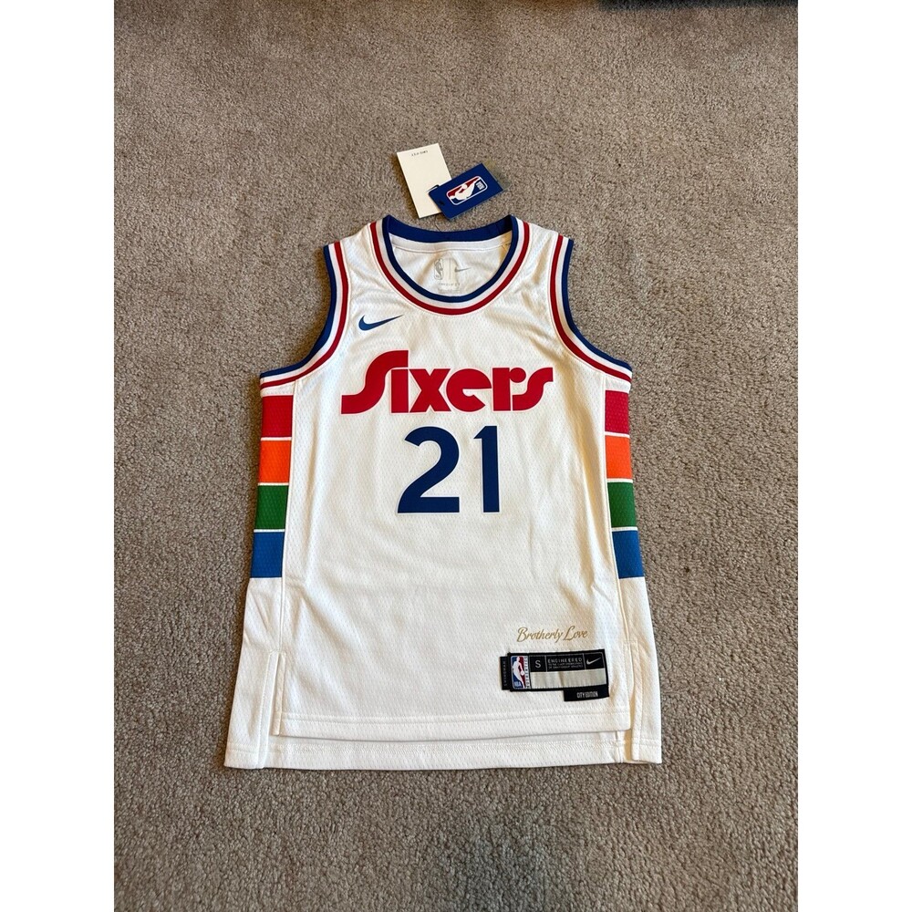 Joel Embiid City Edition Philadelphia 76ers Nike NWT Youth NBA Jersey Size S